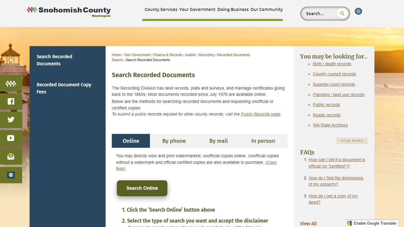 Search Recorded Documents - Snohomish County, WA